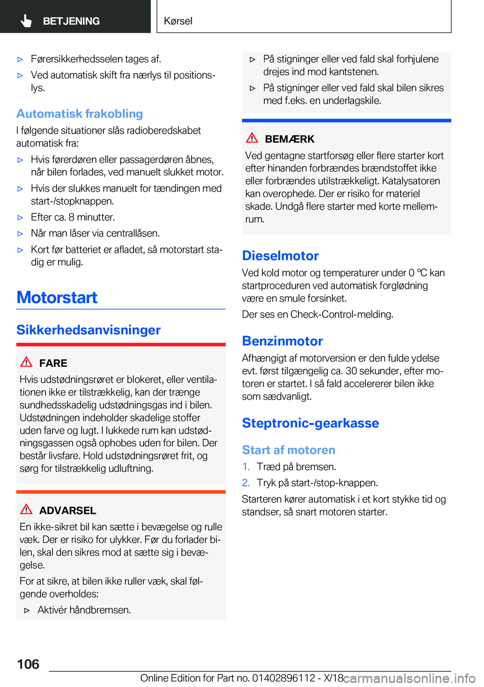 BMW X6 2019  InstruktionsbØger (in Danish) 'x�F�
