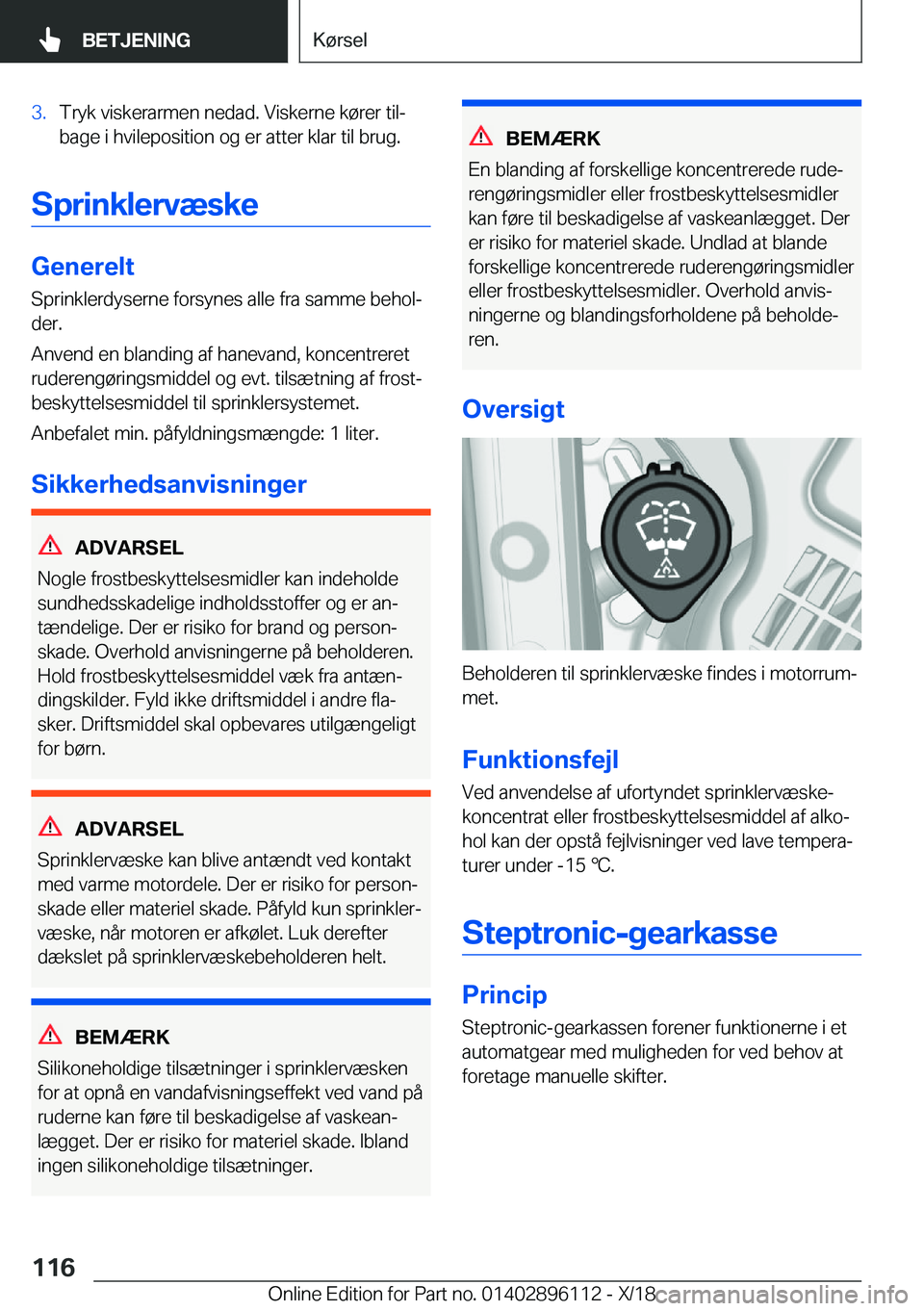BMW X6 2019  InstruktionsbØger (in Danish) �3�.�T�r�y�k��v�i�s�k�e�r�a�r�m�e�n��n�e�d�a�d�.��V�i�s�k�e�r�n�e��k�