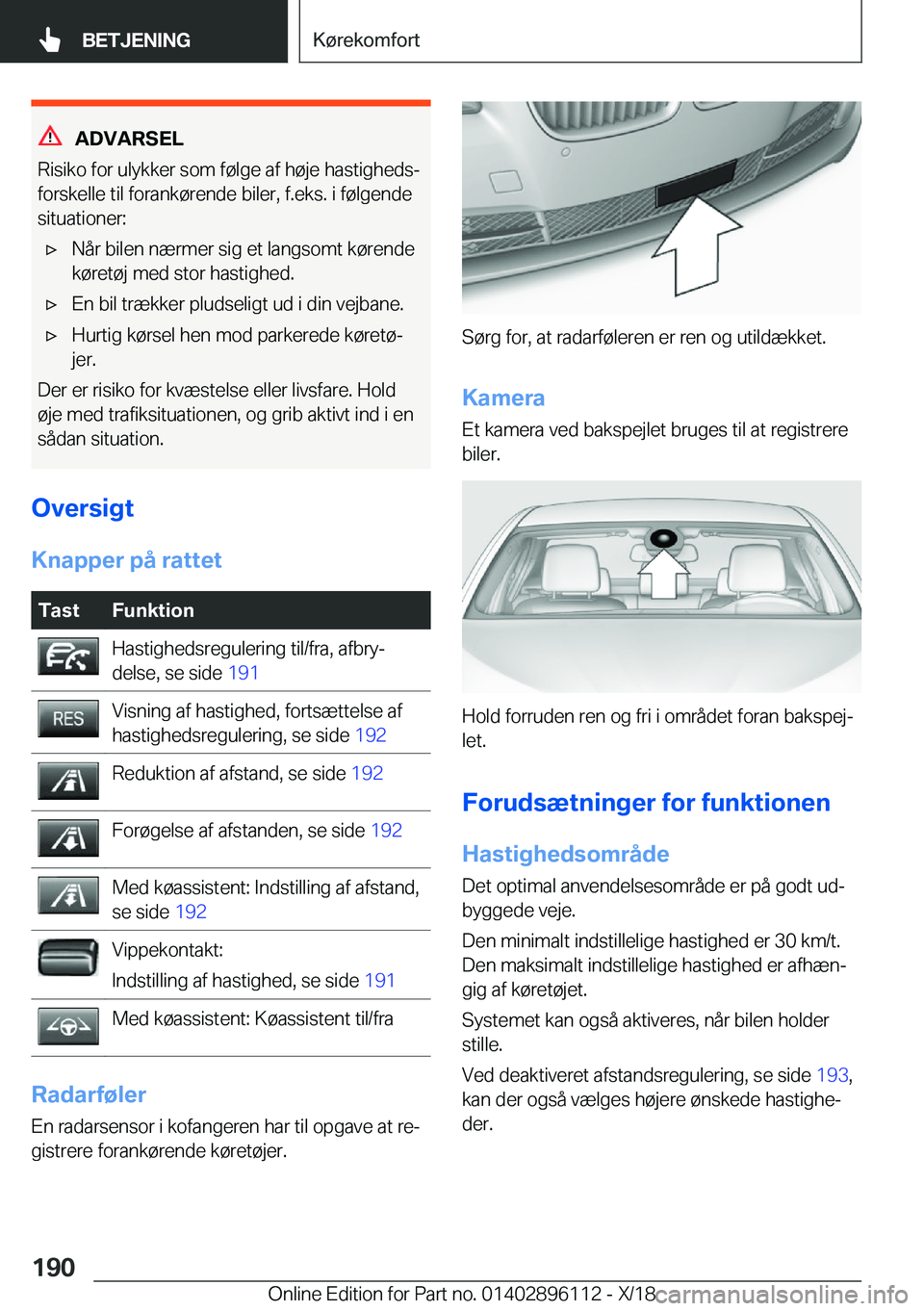 BMW X6 2019  InstruktionsbØger (in Danish) �A�D�V�A�R�S�E�L
�R�i�s�i�k�o��f�o�r��u�l�y�k�k�e�r��s�o�m��f�