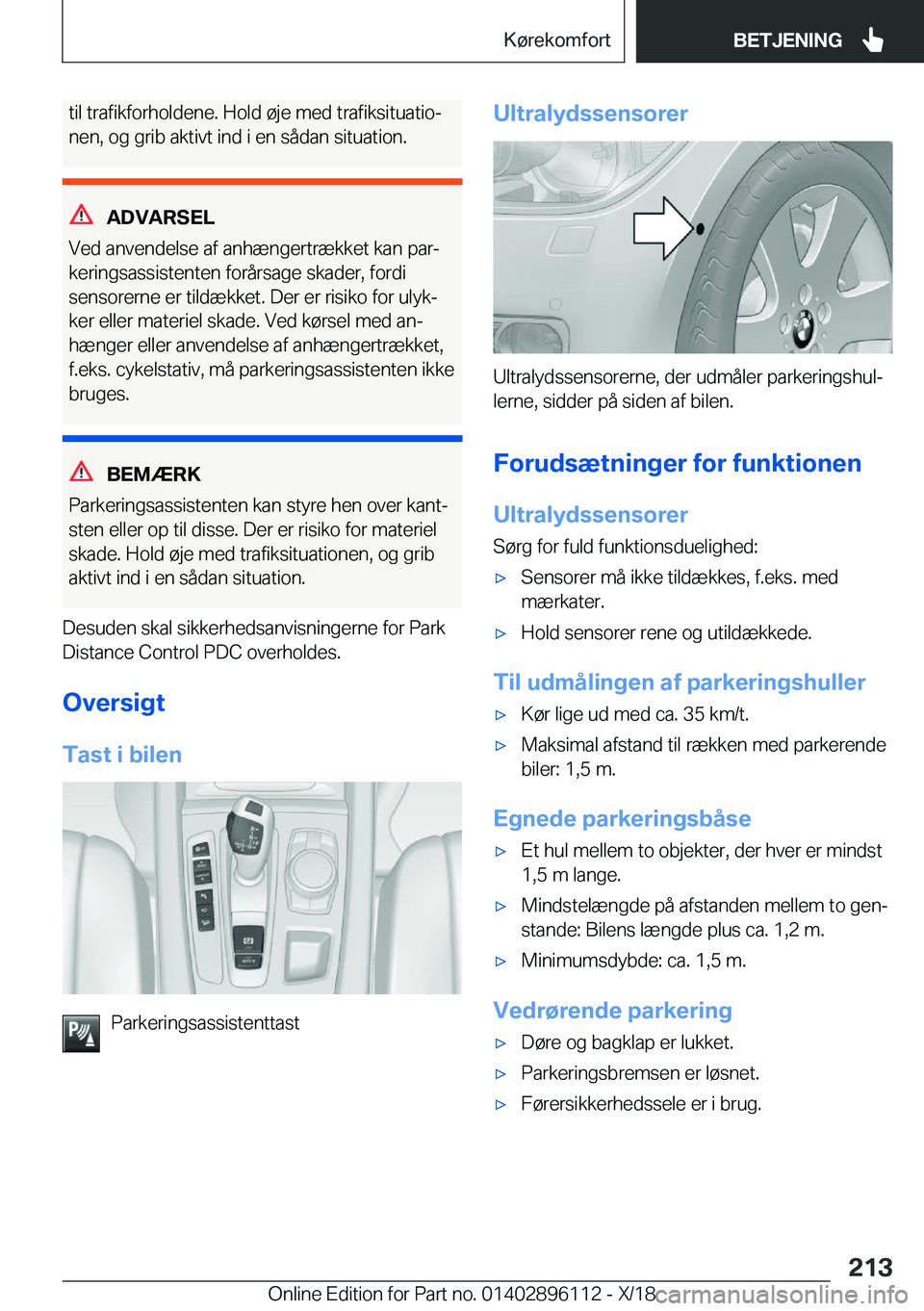 BMW X6 2019  InstruktionsbØger (in Danish) �t�i�l��t�r�a�f�i�k�f�o�r�h�o�l�d�e�n�e�.��H�o�l�d��