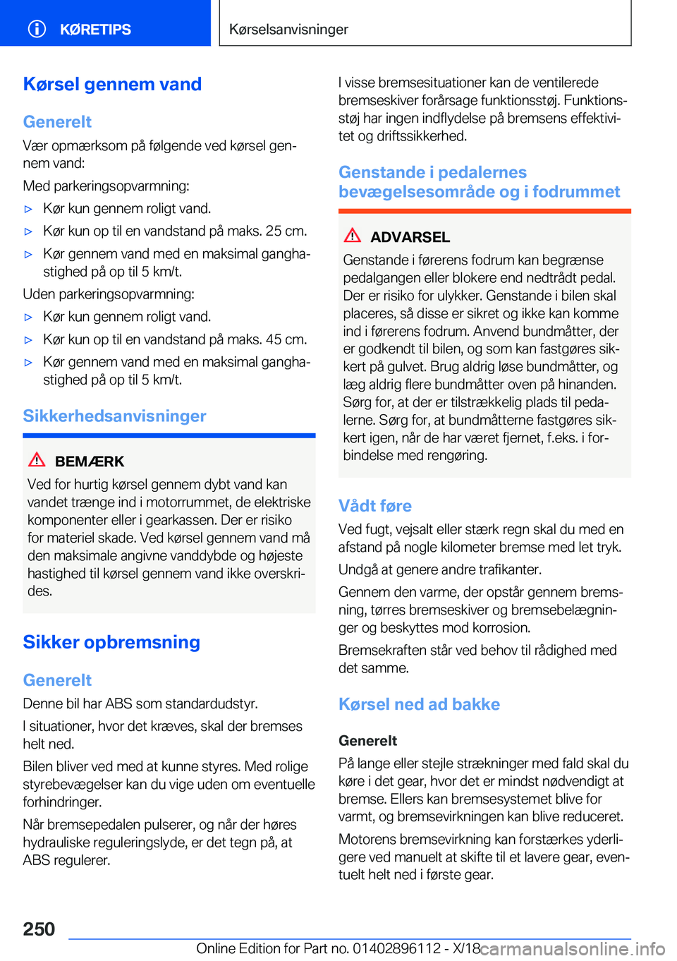 BMW X6 2019  InstruktionsbØger (in Danish) �K�