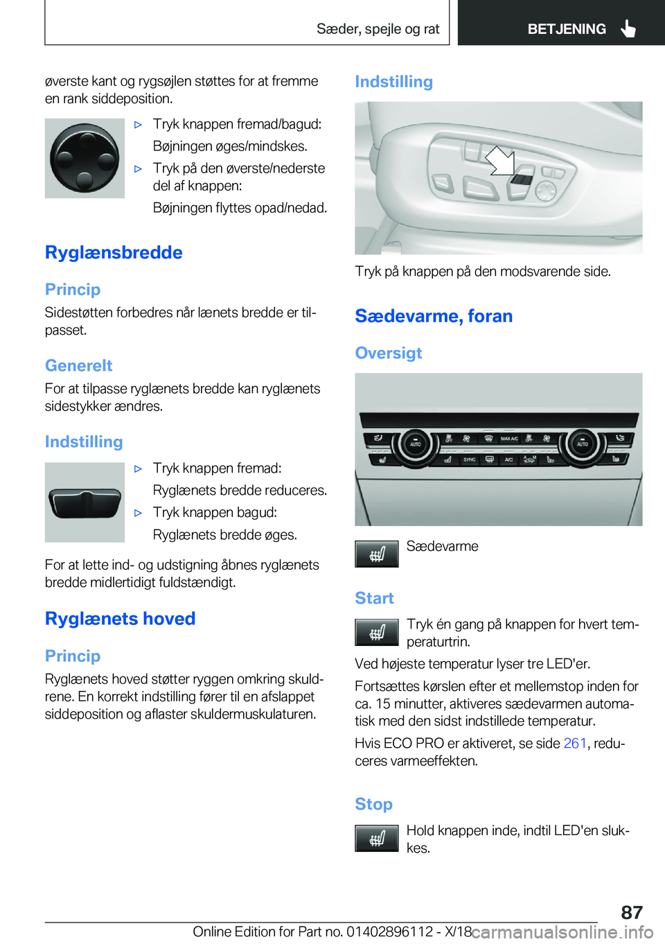 BMW X6 2019  InstruktionsbØger (in Danish) �