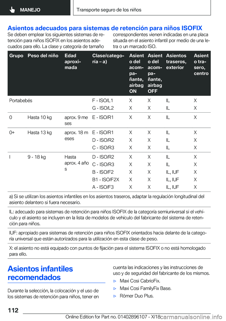 BMW X6 2019  Manuales de Empleo (in Spanish) �A�s�i�e�n�t�o�s��a�d�e�c�u�a�d�o�s��p�a�r�a��s�i�s�t�e�m�a�s��d�e��r�e�t�e�n�c�i�