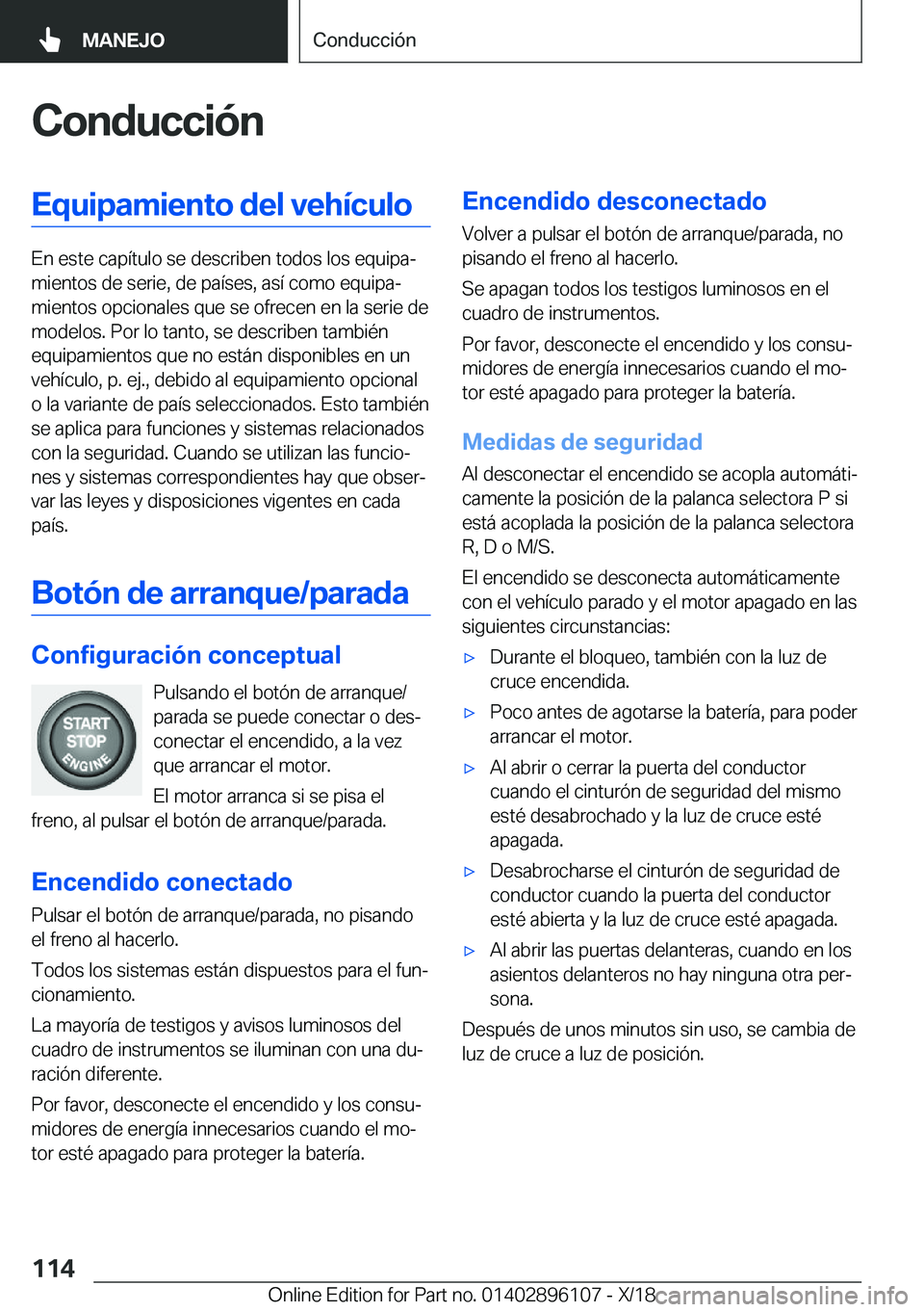 BMW X6 2019  Manuales de Empleo (in Spanish) �C�o�n�d�u�c�c�i�