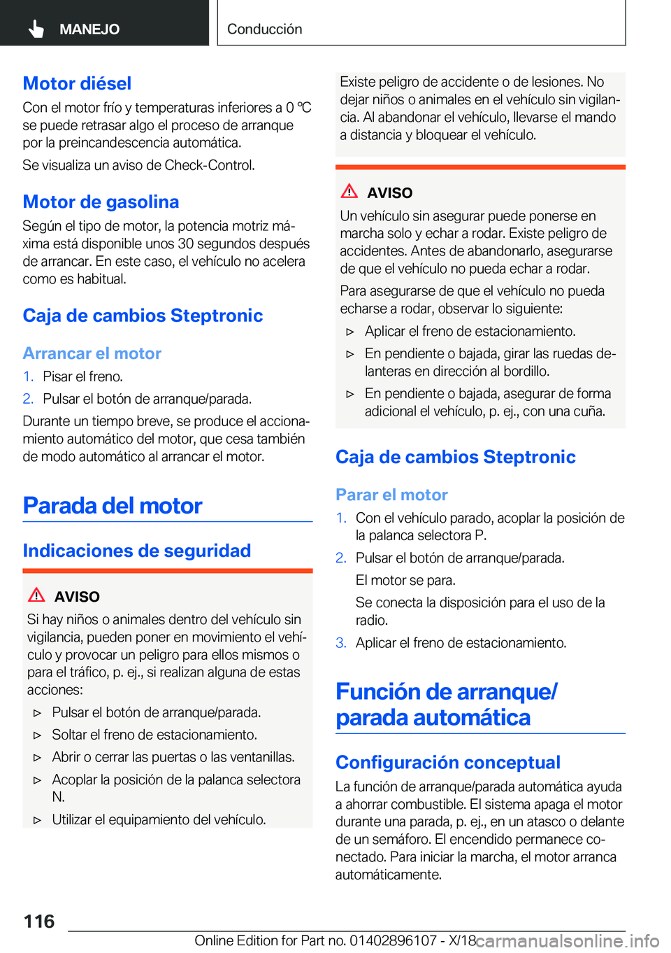 BMW X6 2019  Manuales de Empleo (in Spanish) �M�o�t�o�r��d�i�
