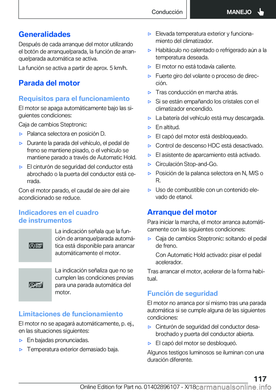 BMW X6 2019  Manuales de Empleo (in Spanish) �G�e�n�e�r�a�l�i�d�a�d�e�s
�D�e�s�p�u�