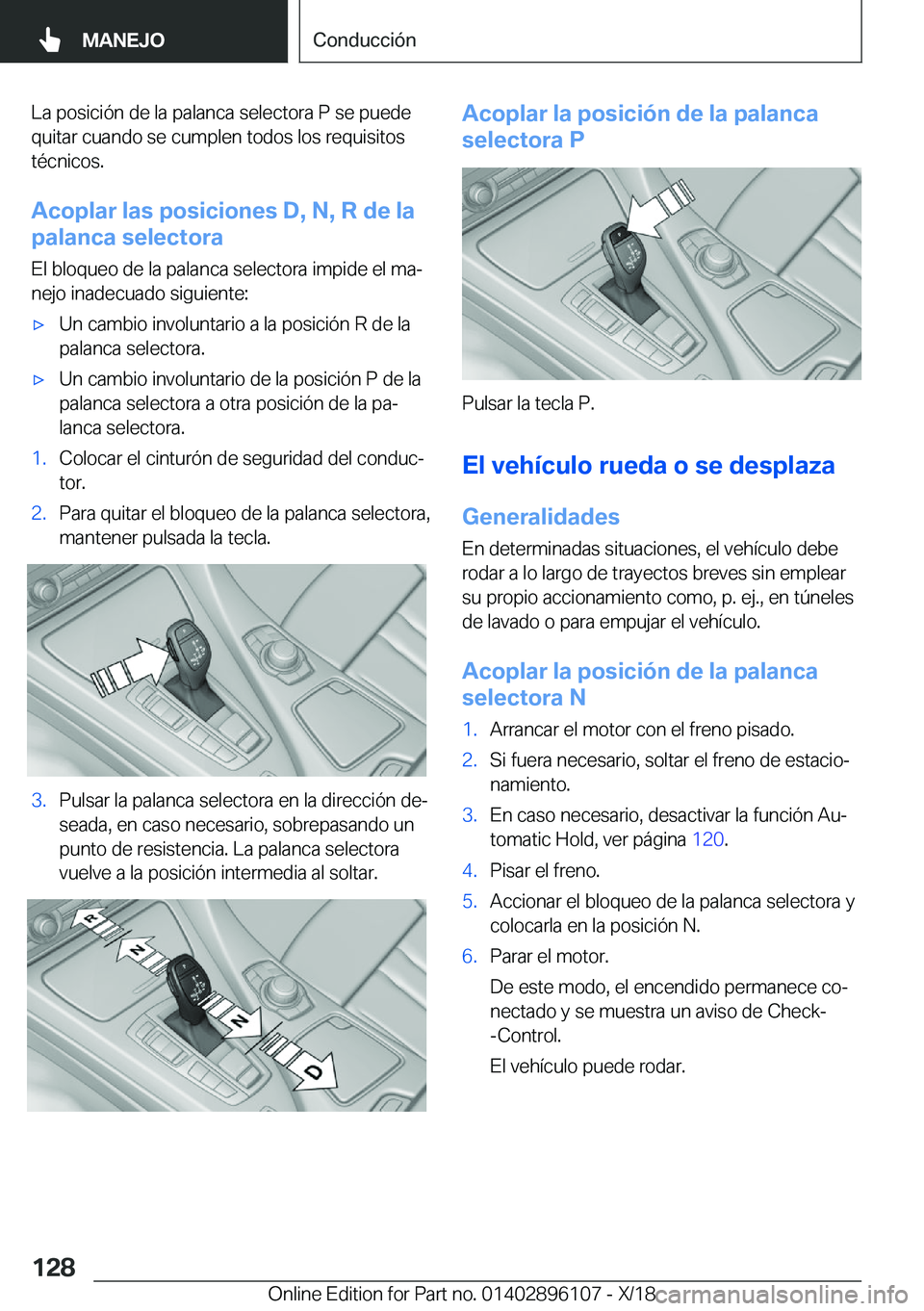 BMW X6 2019  Manuales de Empleo (in Spanish) �L�a��p�o�s�i�c�i�