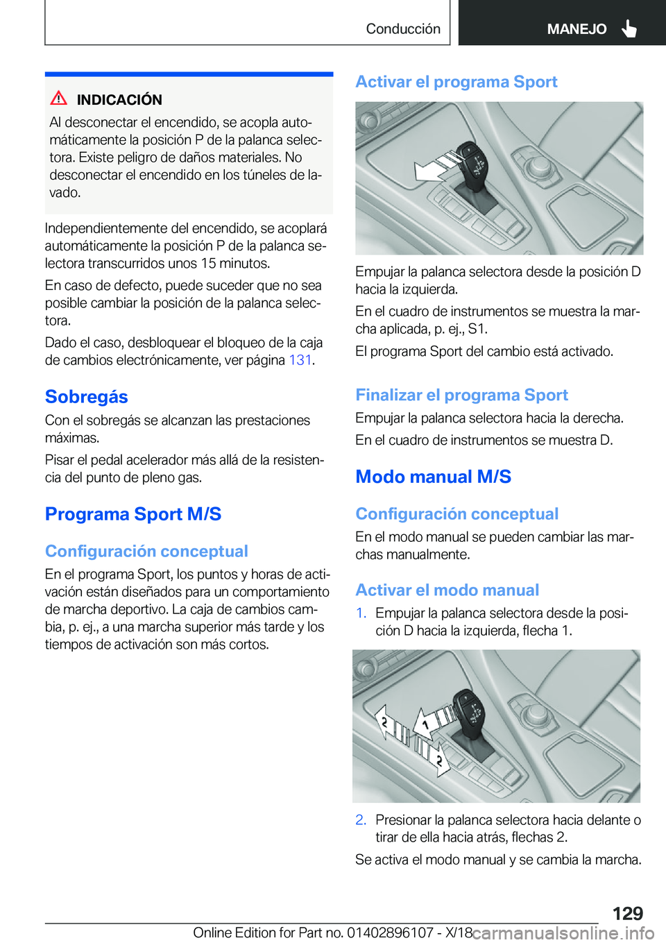 BMW X6 2019  Manuales de Empleo (in Spanish) �I�N�D�I�C�A�C�I�