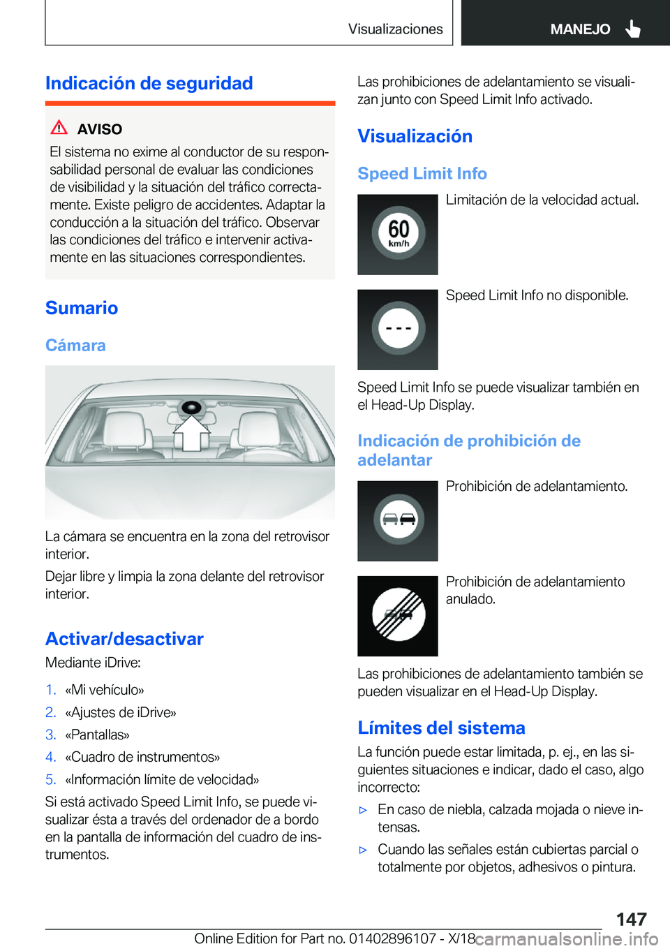 BMW X6 2019  Manuales de Empleo (in Spanish) �I�n�d�i�c�a�c�i�