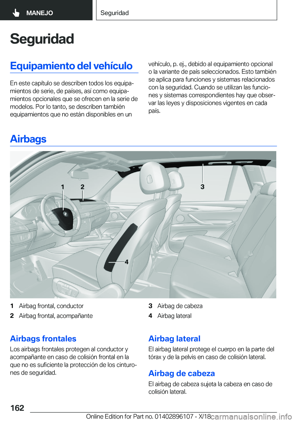 BMW X6 2019  Manuales de Empleo (in Spanish) �S�e�g�u�r�i�d�a�d�E�q�u�i�p�a�m�i�e�n�t�o��d�e�l��v�e�h�