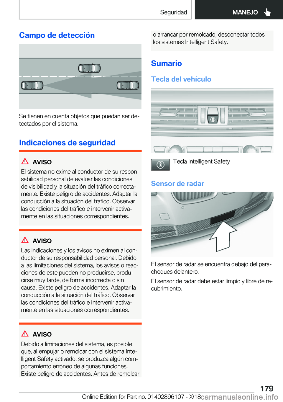 BMW X6 2019  Manuales de Empleo (in Spanish) �C�a�m�p�o��d�e��d�e�t�e�c�c�i�