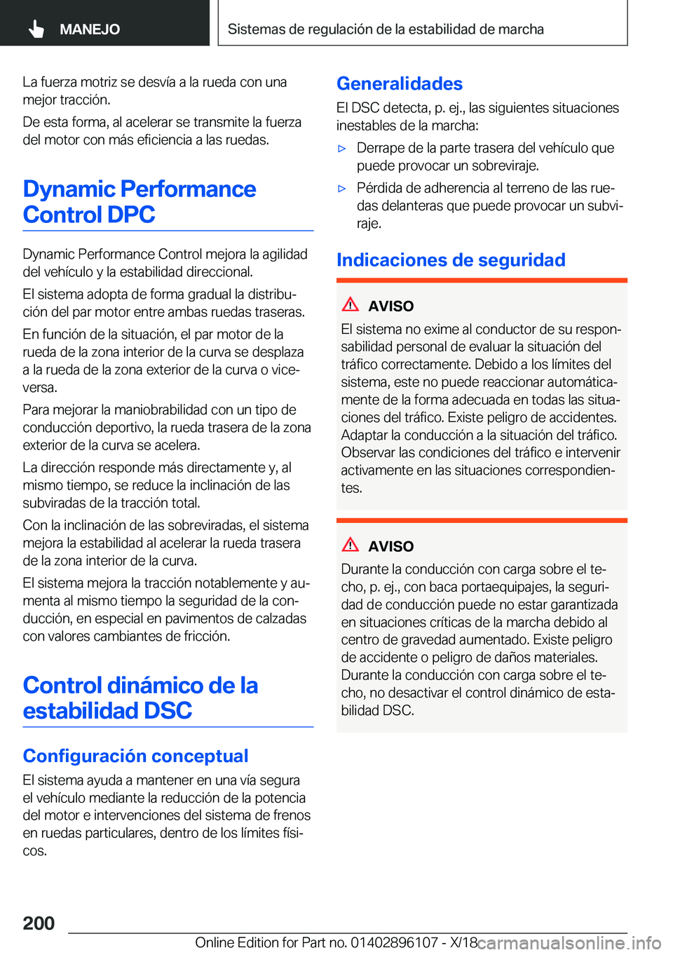 BMW X6 2019  Manuales de Empleo (in Spanish) �L�a��f�u�e�r�z�a��m�o�t�r�i�z��s�e��d�e�s�v�