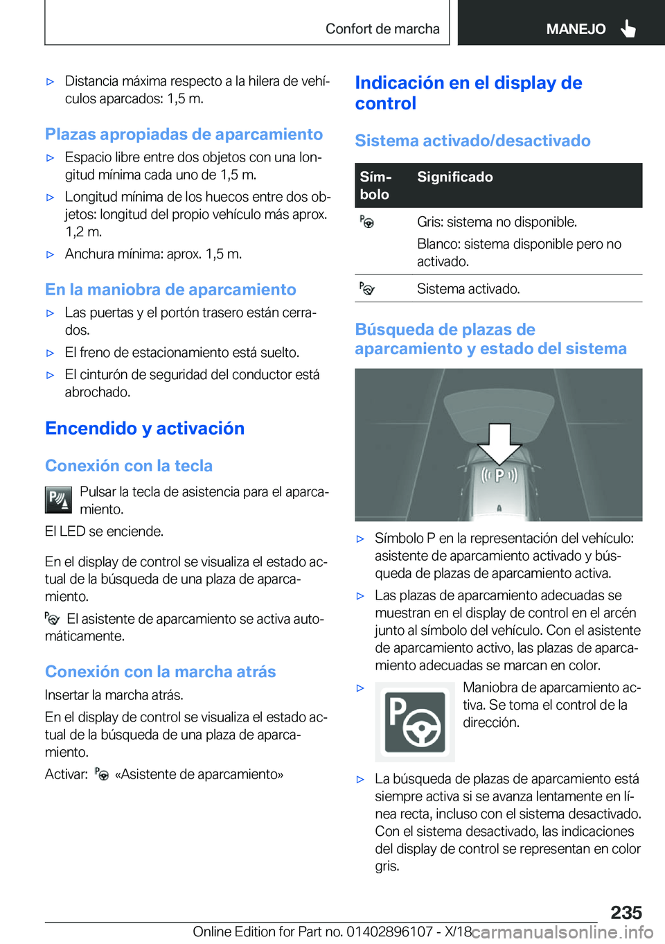BMW X6 2019  Manuales de Empleo (in Spanish) x�D�i�s�t�a�n�c�i�a��m�