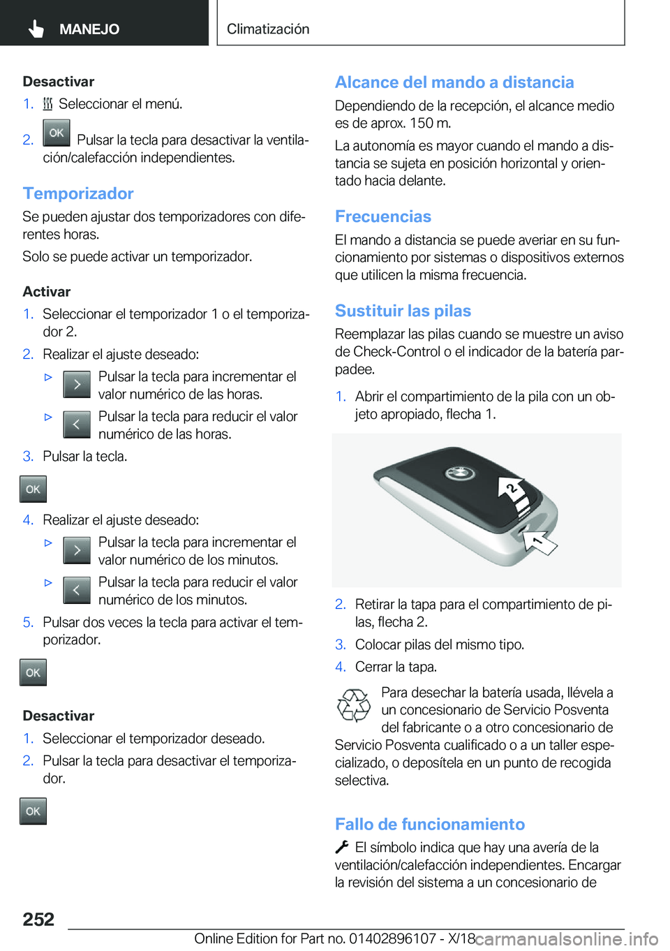 BMW X6 2019  Manuales de Empleo (in Spanish) �D�e�s�a�c�t�i�v�a�r�1�.���S�e�l�e�c�c�i�o�n�a�r��e�l��m�e�n�