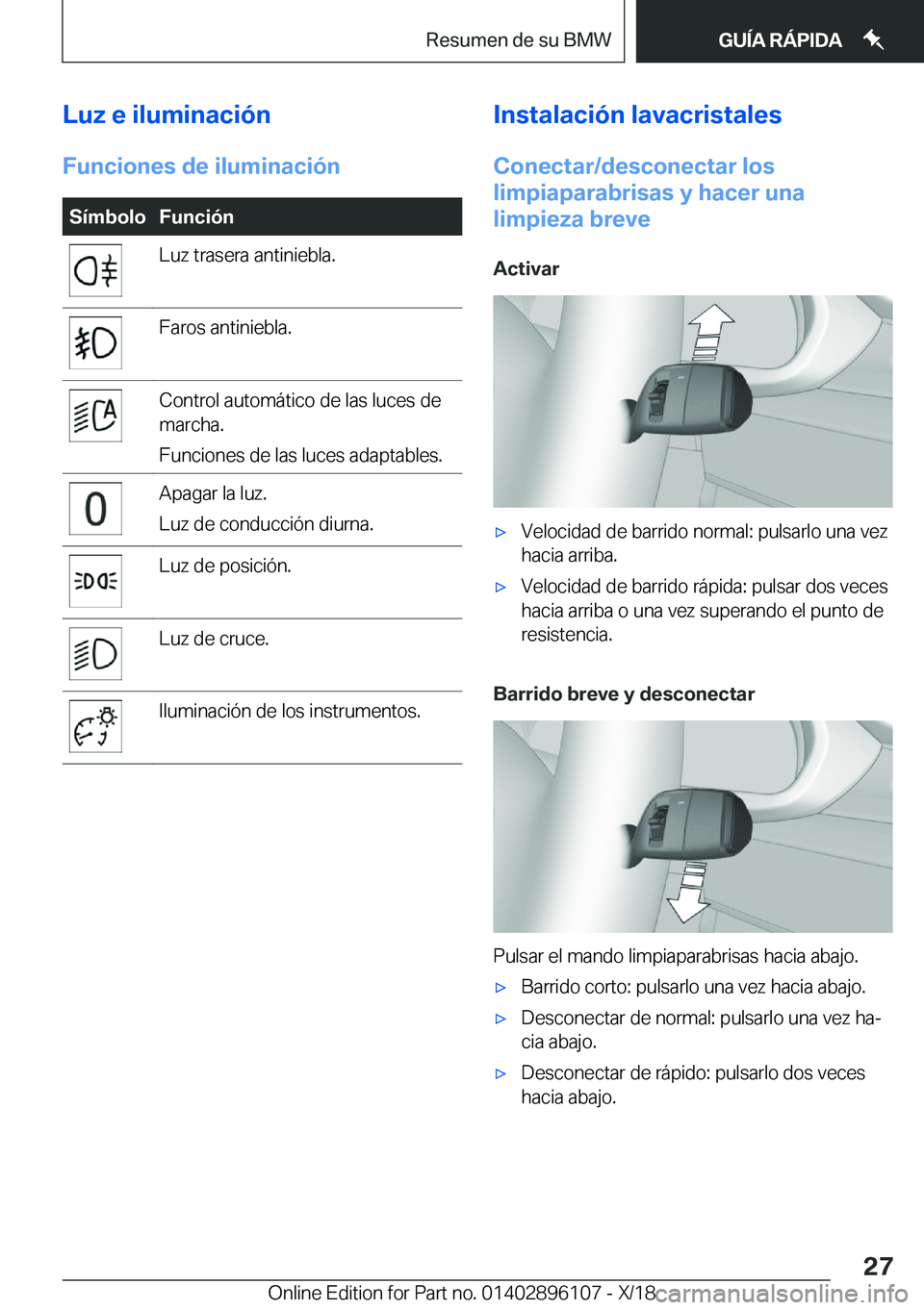 BMW X6 2019  Manuales de Empleo (in Spanish) �L�u�z��e��i�l�u�m�i�n�a�c�i�