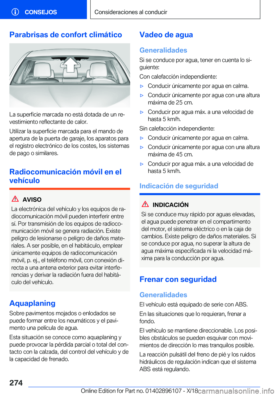 BMW X6 2019  Manuales de Empleo (in Spanish) �P�a�r�a�b�r�i�s�a�s��d�e��c�o�n�f�o�r�t��c�l�i�m�