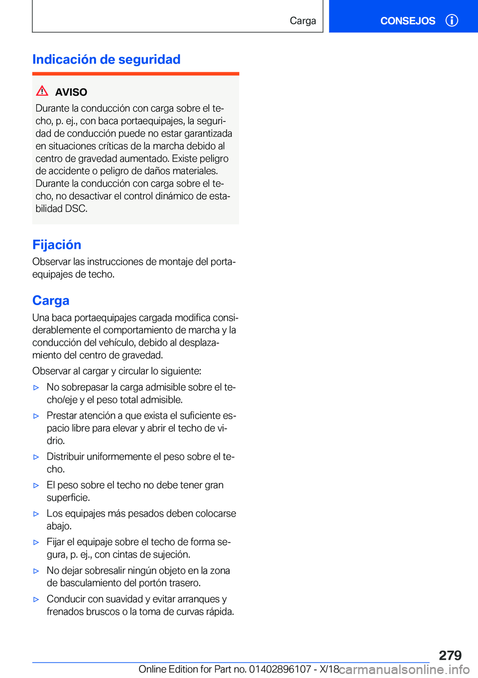 BMW X6 2019  Manuales de Empleo (in Spanish) �I�n�d�i�c�a�c�i�