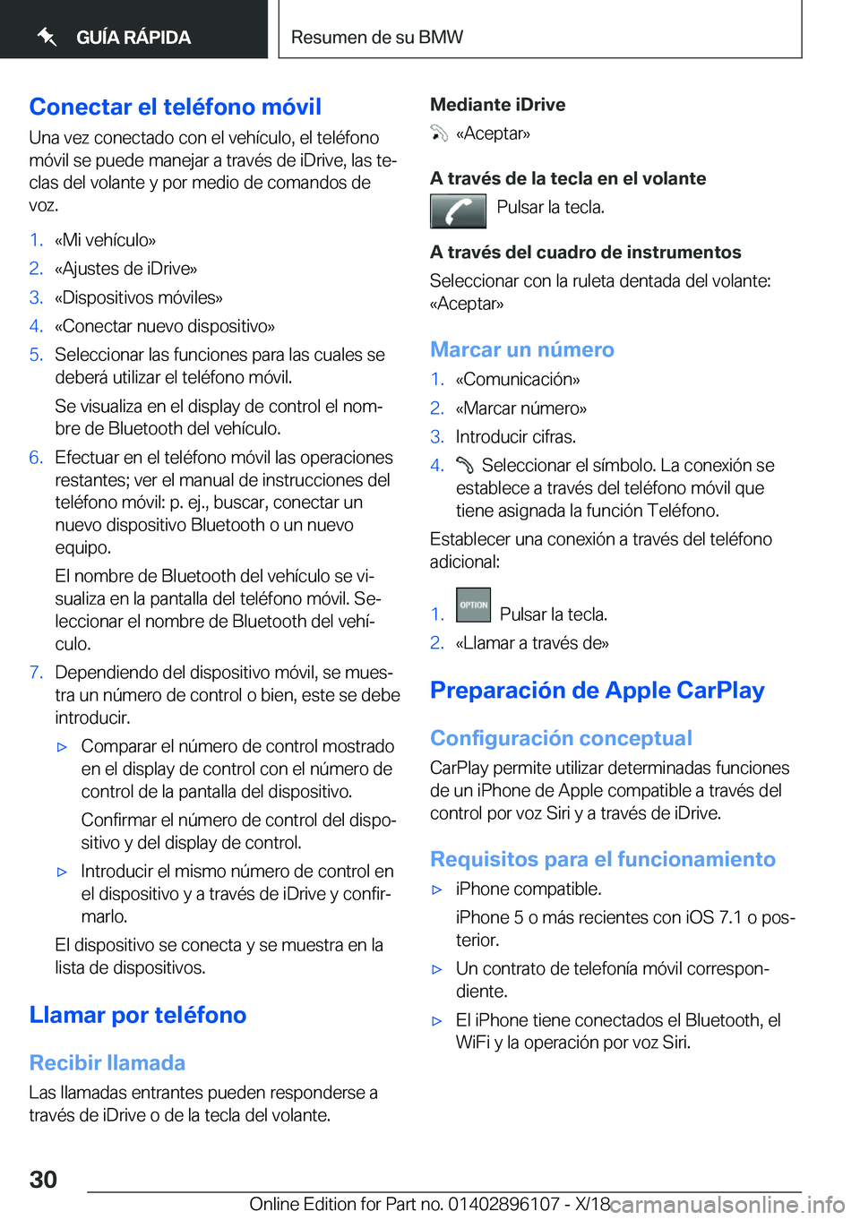 BMW X6 2019  Manuales de Empleo (in Spanish) �C�o�n�e�c�t�a�r��e�l��t�e�l�