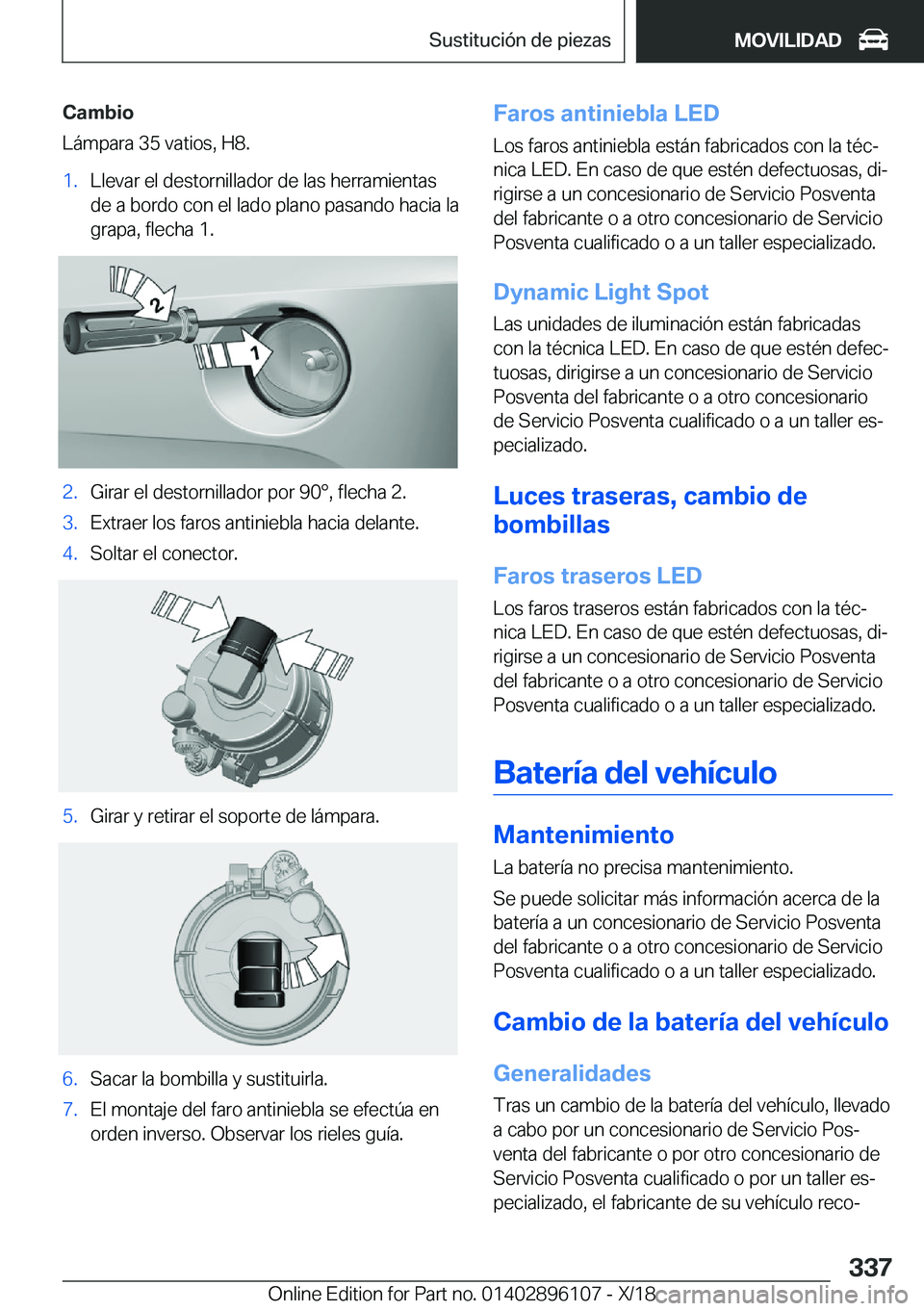 BMW X6 2019  Manuales de Empleo (in Spanish) �C�a�m�b�i�o
�L�