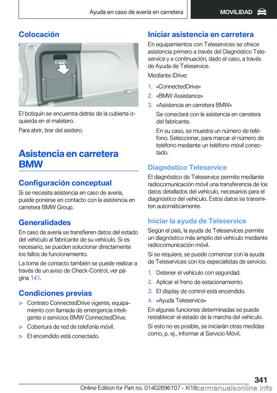 BMW X6 2019  Manuales de Empleo (in Spanish) �C�o�l�o�c�a�c�i�