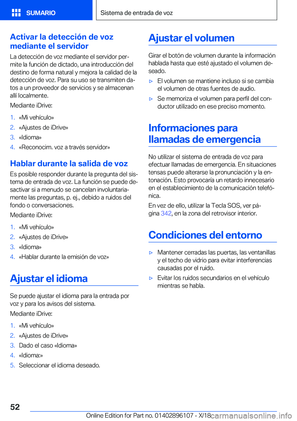 BMW X6 2019  Manuales de Empleo (in Spanish) �A�c�t�i�v�a�r��l�a��d�e�t�e�c�c�i�