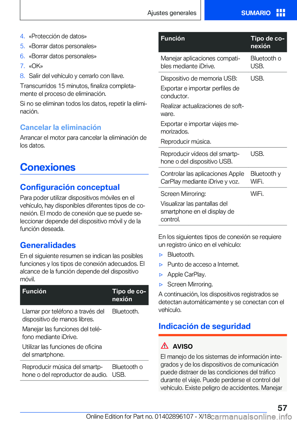 BMW X6 2019  Manuales de Empleo (in Spanish) �4�.�«�P�r�o�t�e�c�c�i�
