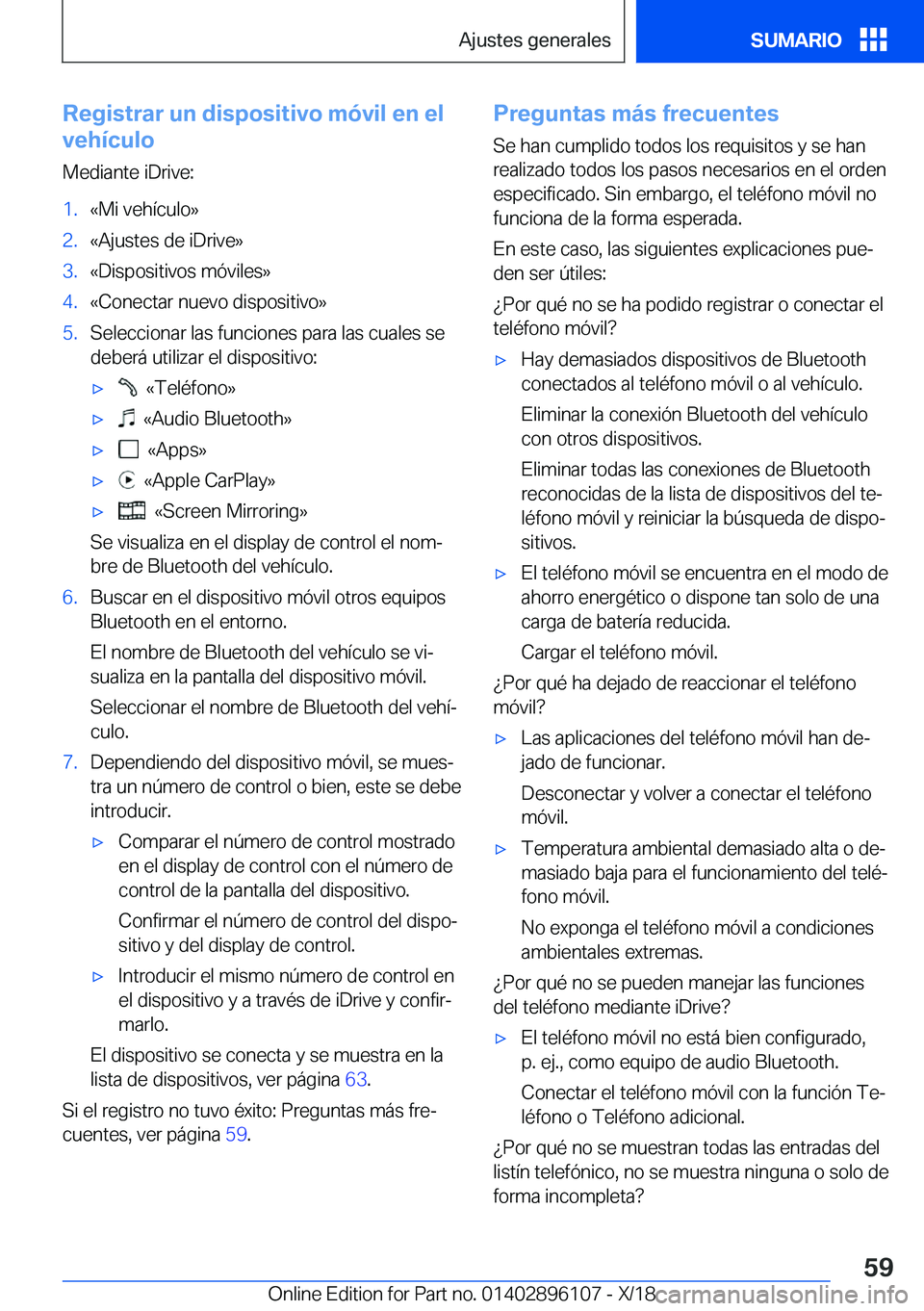 BMW X6 2019  Manuales de Empleo (in Spanish) �R�e�g�i�s�t�r�a�r��u�n��d�i�s�p�o�s�i�t�i�v�o��m�