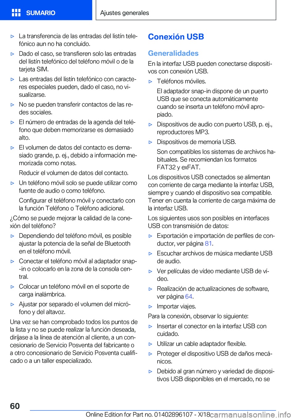 BMW X6 2019  Manuales de Empleo (in Spanish) x�L�a��t�r�a�n�s�f�e�r�e�n�c�i�a��d�e��l�a�s��e�n�t�r�a�d�a�s��d�e�l��l�i�s�t�