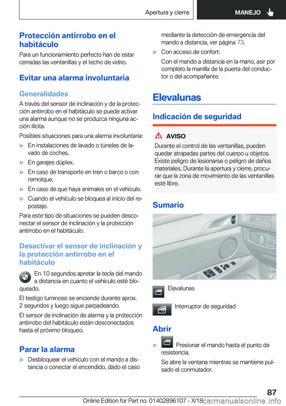 BMW X6 2019  Manuales de Empleo (in Spanish) �P�r�o�t�e�c�c�i�