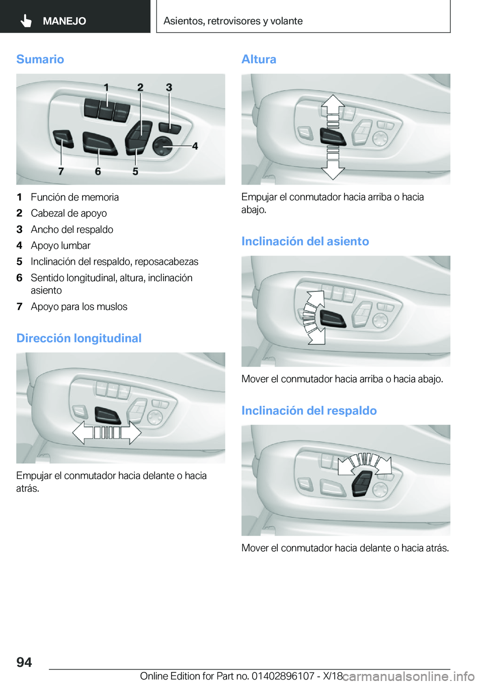 BMW X6 2019  Manuales de Empleo (in Spanish) �S�u�m�a�r�i�o�1�F�u�n�c�i�