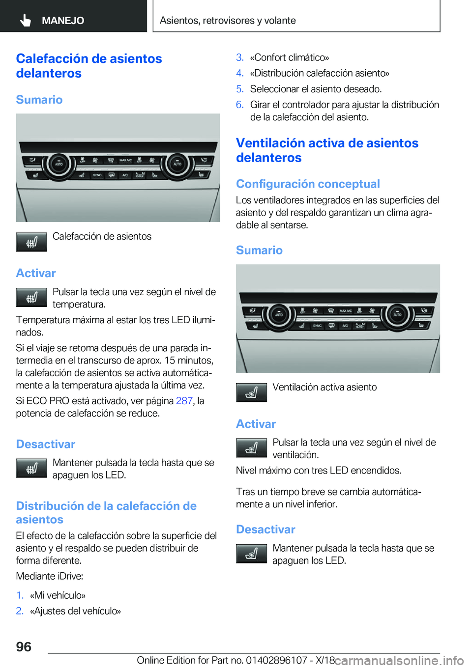 BMW X6 2019  Manuales de Empleo (in Spanish) �C�a�l�e�f�a�c�c�i�