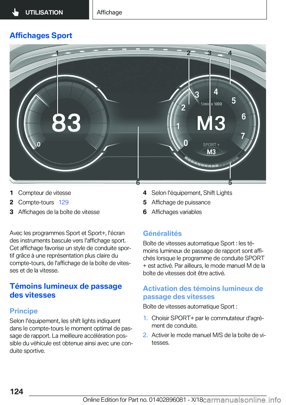 BMW X6 2019  Notices Demploi (in French) �A�f�f�i�c�h�a�g�e�s��S�p�o�r�t�1�C�o�m�p�t�e�u�r��d�e��v�i�t�e�s�s�e�2�C�o�m�p�t�e�-�t�o�u�r�s\_�1�2�9�3�A�f�f�i�c�h�a�g�e�s��d�e��l�a��b�o�î�t�e��d�e��v�i�t�e�s�s�e�4�S�e�l�o�n��l�'�