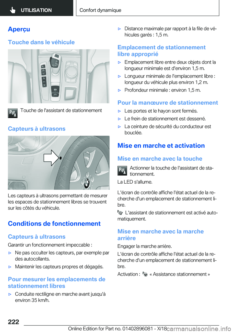 BMW X6 2019  Notices Demploi (in French) �A�p�e�r�ç�u
�T�o�u�c�h�e��d�a�n�s��l�e��v�é�h�i�c�u�l�e
�T�o�u�c�h�e��d�e��l�'�a�s�s�i�s�t�a�n�t��d�e��s�t�a�t�i�o�n�n�e�m�e�n�t
�C�a�p�t�e�u�r�s��