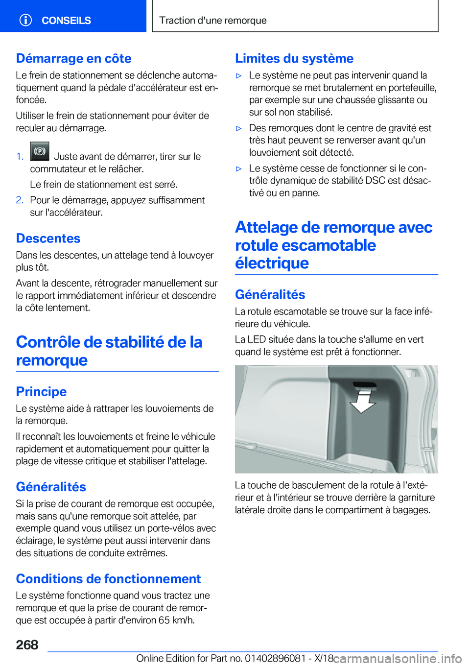 BMW X6 2019  Notices Demploi (in French) �D�é�m�a�r�r�a�g�e��e�n��c�