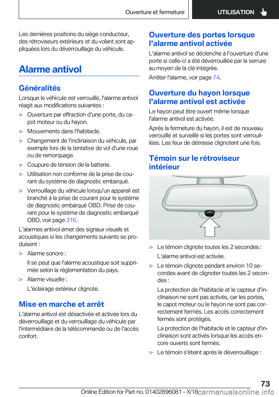 BMW X6 2019  Notices Demploi (in French) �L�e�s��d�e�r�n�i�è�r�e�s��p�o�s�i�t�i�o�n�s��d�u��s�i�è�g�e��c�o�n�d�u�c�t�e�u�r�,�d�e�s��r�é�t�r�o�v�i�s�e�u�r�s��e�x�t�é�r�i�e�u�r�s��e�t��d�u��v�o�l�a�n�t��s�o�n�t��a�pj�p�l�i�q�u
