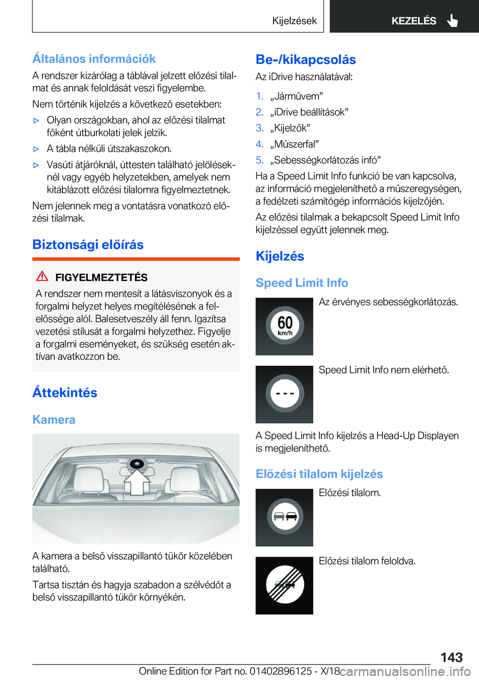 BMW X6 2019  Kezelési útmutató (in Hungarian) �