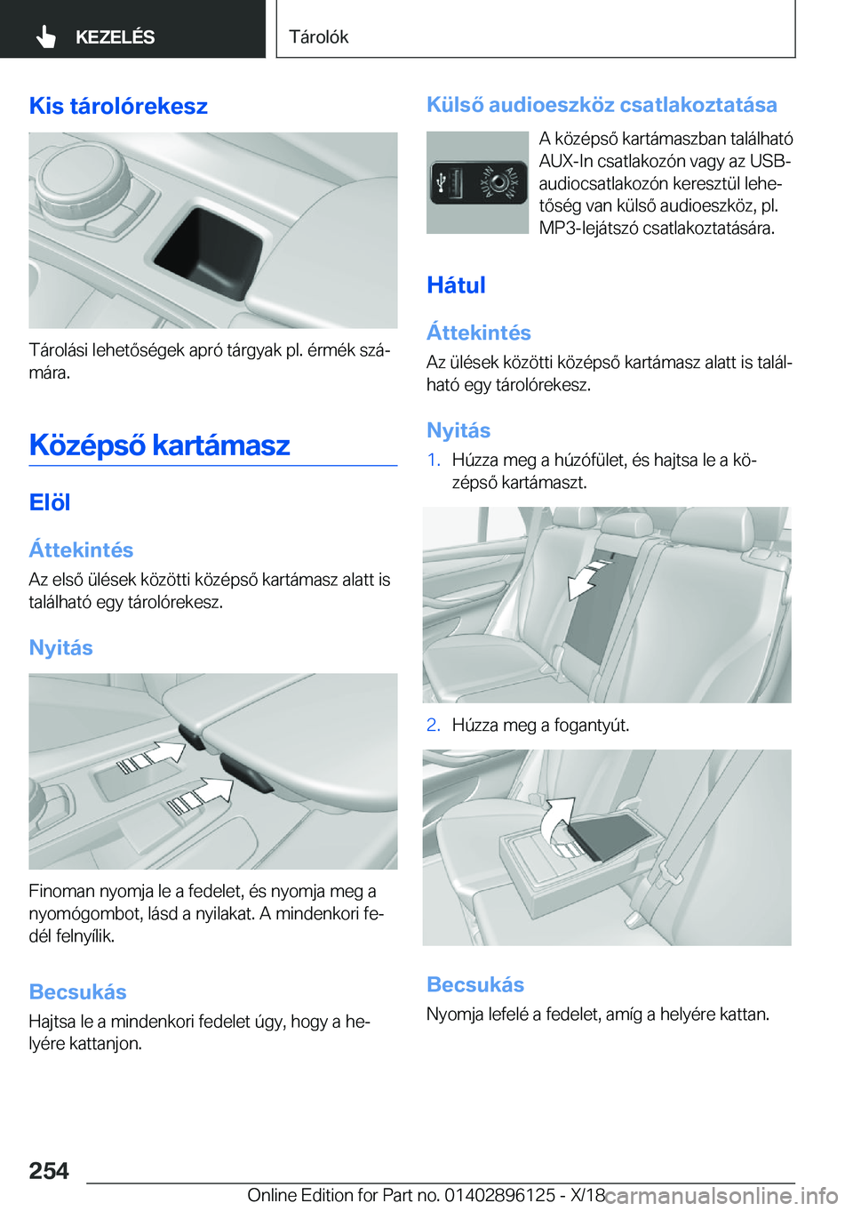 BMW X6 2019  Kezelési útmutató (in Hungarian) �K�i�s��t�