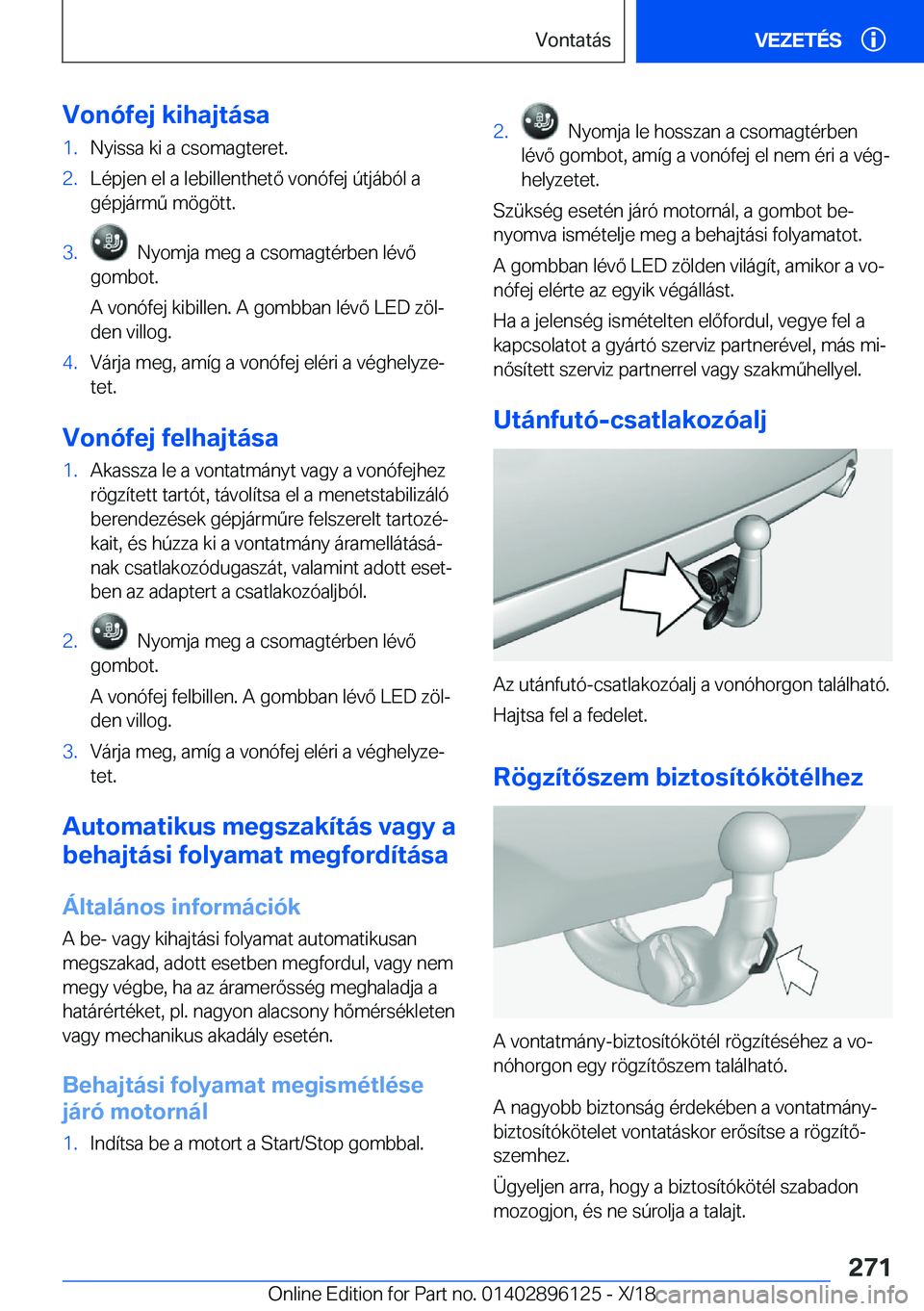 BMW X6 2019  Kezelési útmutató (in Hungarian) �V�o�n�