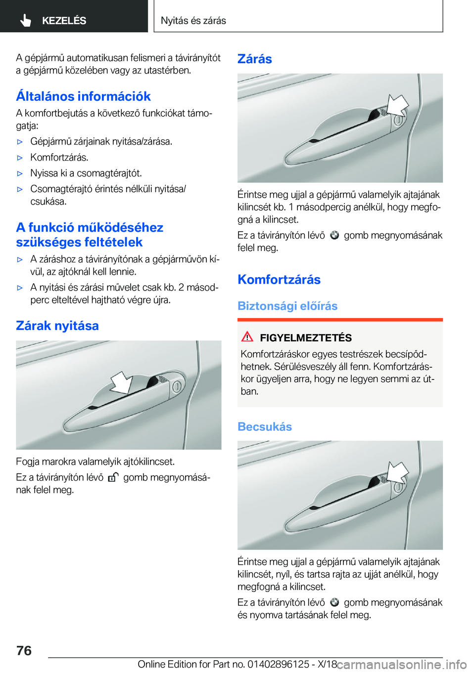 BMW X6 2019  Kezelési útmutató (in Hungarian) �A��g�