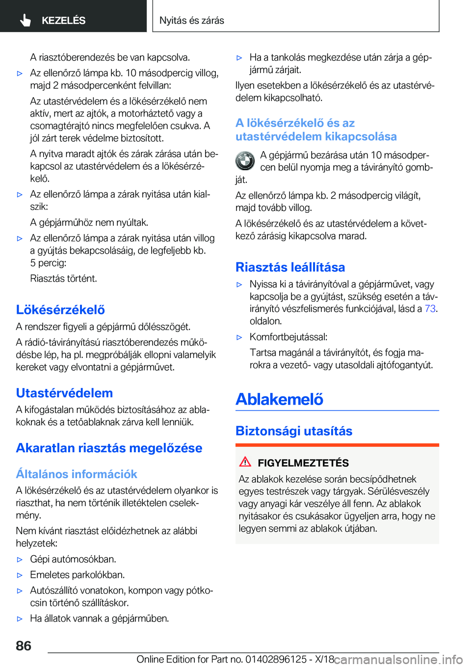 BMW X6 2019  Kezelési útmutató (in Hungarian) �A��r�i�a�s�z�t�