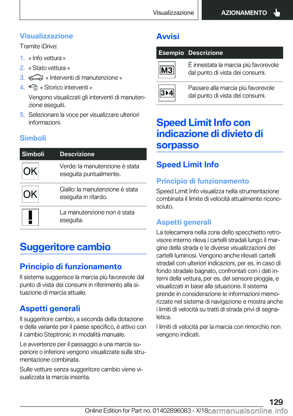 BMW X6 2019  Libretti Di Uso E manutenzione (in Italian) �V�i�s�u�a�l�i�z�z�a�z�i�o�n�e�T�r�a�m�i�t�e��i�D�r�i�v�e�:�1�.�k��I�n�f�o��v�e�t�t�u�r�a��{�2�.�k��S�t�a�t�o��v�e�t�t�u�r�a��{�3�.���k��I�n�t�e�r�v�e�n�t�i��d�i��m�a�n�u�t�e�n�z�i�o�n�e�