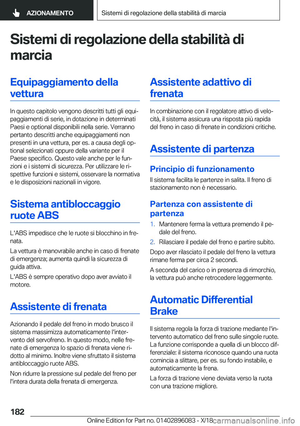 BMW X6 2019  Libretti Di Uso E manutenzione (in Italian) �S�i�s�t�e�m�i��d�i��r�e�g�o�l�a�z�i�o�n�e��d�e�l�l�a��s�t�a�b�i�l�i�t�