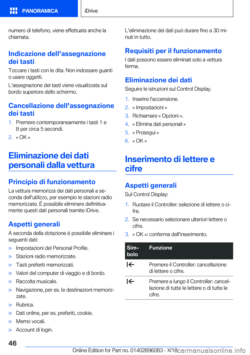BMW X6 2019  Libretti Di Uso E manutenzione (in Italian) �n�u�m�e�r�o��d�i��t�e�l�e�f�o�n�o�,��v�i�e�n�e��e�f�f�e�t�t�u�a�t�a��a�n�c�h�e��l�a
�c�h�i�a�m�a�t�a�.
�I�n�d�i�c�a�z�i�o�n�e��d�e�l�l�'�a�s�s�e�g�n�a�z�i�o�n�e
�d�e�i��t�a�s�t�i
�T�o�c�c