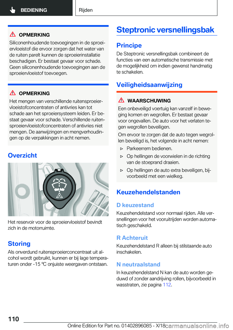BMW X6 2019  Instructieboekjes (in Dutch) �O�P�M�E�R�K�I�N�G
�S�i�l�i�c�o�n�e�n�h�o�u�d�e�n�d�e��t�o�e�v�o�e�g�i�n�g�e�n��i�n��d�e��s�p�r�o�e�ij �e�r�v�l�o�e�i�s�t�o�f��d�i�e��e�r�v�o�o�r��z�o�r�g�e�n��d�a�t��h�e�t��w�a�t�e�r��v�a