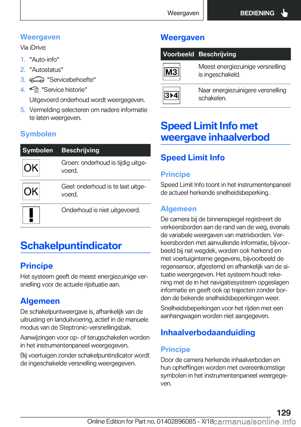 BMW X6 2019  Instructieboekjes (in Dutch) �W�e�e�r�g�a�v�e�n�V�i�a��i�D�r�i�v�e�:�1�.��A�u�t�o�-�i�n�f�o��2�.��A�u�t�o�s�t�a�t�u�s��3�.����S�e�r�v�i�c�e�b�e�h�o�e�f�t�e��4�.����S�e�r�v�i�c�e��h�i�s�t�o�r�i�e�
�U�i�t�g�e�v�o�e�r�