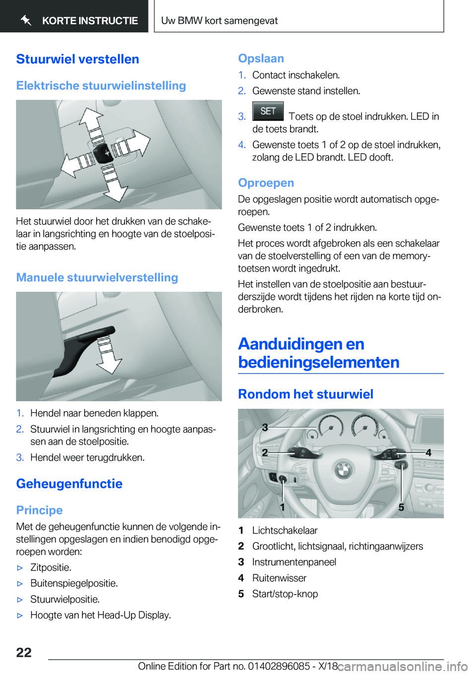 BMW X6 2019  Instructieboekjes (in Dutch) �S�t�u�u�r�w�i�e�l��v�e�r�s�t�e�l�l�e�n�E�l�e�k�t�r�i�s�c�h�e��s�t�u�u�r�w�i�e�l�i�n�s�t�e�l�l�i�n�g
�H�e�t��s�t�u�u�r�w�i�e�l��d�o�o�r��h�e�t��d�r�u�k�k�e�n��v�a�n��d�e��s�c�h�a�k�ej
�l�a�a