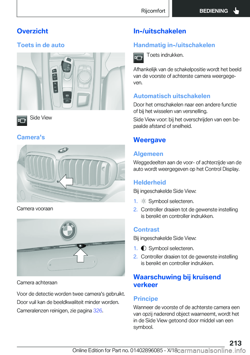 BMW X6 2019  Instructieboekjes (in Dutch) �O�v�e�r�z�i�c�h�t�T�o�e�t�s��i�n��d�e��a�u�t�o
�S�i�d�e��V�i�e�w
�C�a�m�e�r�a�'�s
�C�a�m�e�r�a��v�o�o�r�a�a�n
�C�a�m�e�r�a��a�c�h�t�e�r�a�a�n
�V�o�o�r��d�e��d�e�t�e�c�t�i�e��w�o�r�d�e�n�