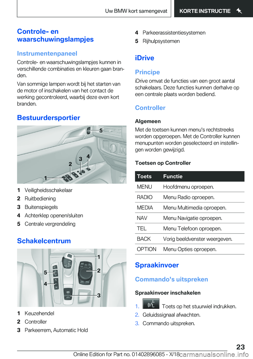 BMW X6 2019  Instructieboekjes (in Dutch) �C�o�n�t�r�o�l�e�-��e�n
�w�a�a�r�s�c�h�u�w�i�n�g�s�l�a�m�p�j�e�s
�I�n�s�t�r�u�m�e�n�t�e�n�p�a�n�e�e�l
�C�o�n�t�r�o�l�e�-��e�n��w�a�a�r�s�c�h�u�w�i�n�g�s�l�a�m�p�j�e�s��k�u�n�n�e�n��i�n
�v�e�r�s�c