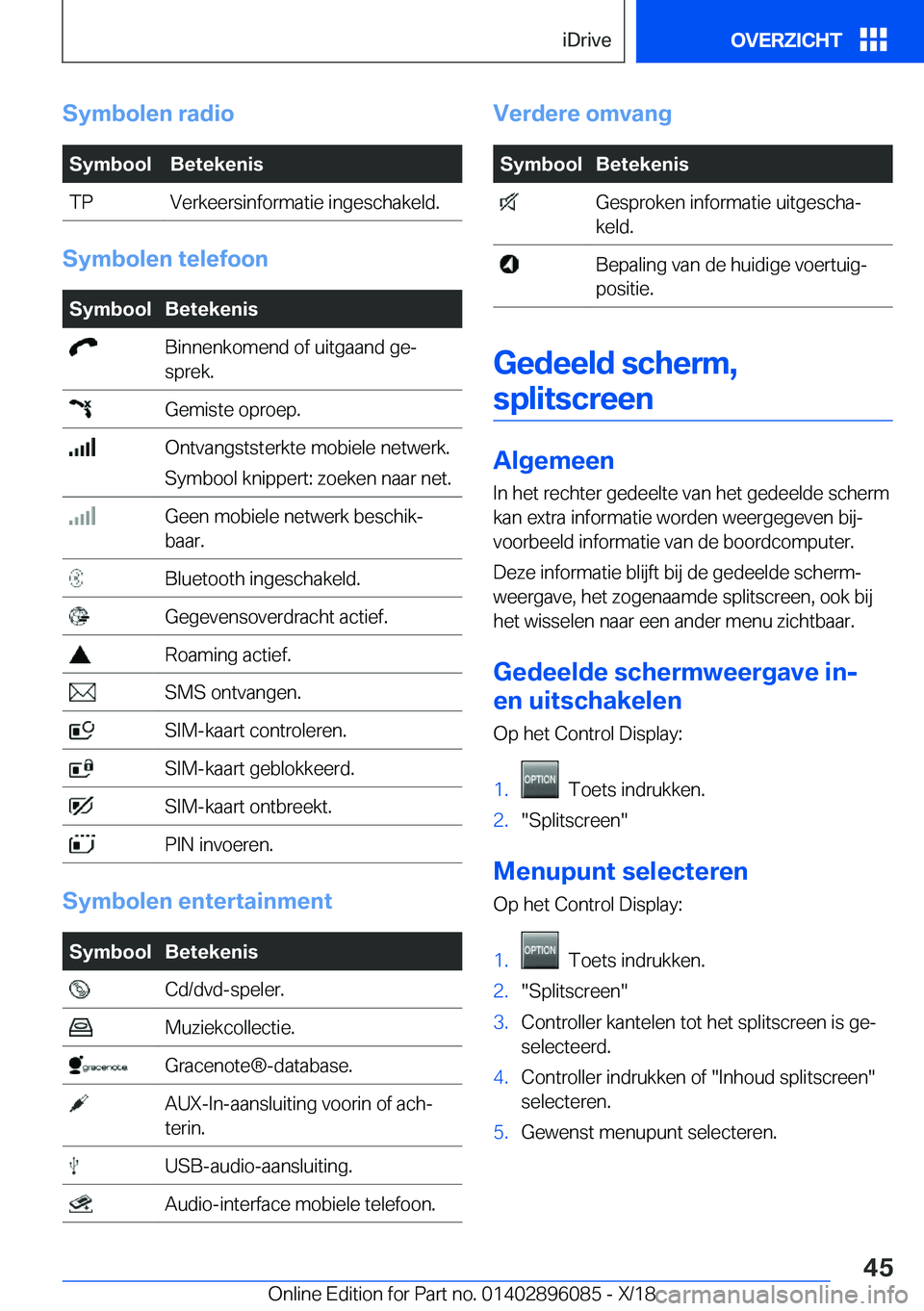 BMW X6 2019  Instructieboekjes (in Dutch) �S�y�m�b�o�l�e�n��r�a�d�i�o�S�y�m�b�o�o�l�B�e�t�e�k�e�n�i�s�T�P�V�e�r�k�e�e�r�s�i�n�f�o�r�m�a�t�i�e��i�n�g�e�s�c�h�a�k�e�l�d�.
�S�y�m�b�o�l�e�n��t�e�l�e�f�o�o�n
�S�y�m�b�o�o�l�B�e�t�e�k�e�n�i�s��B