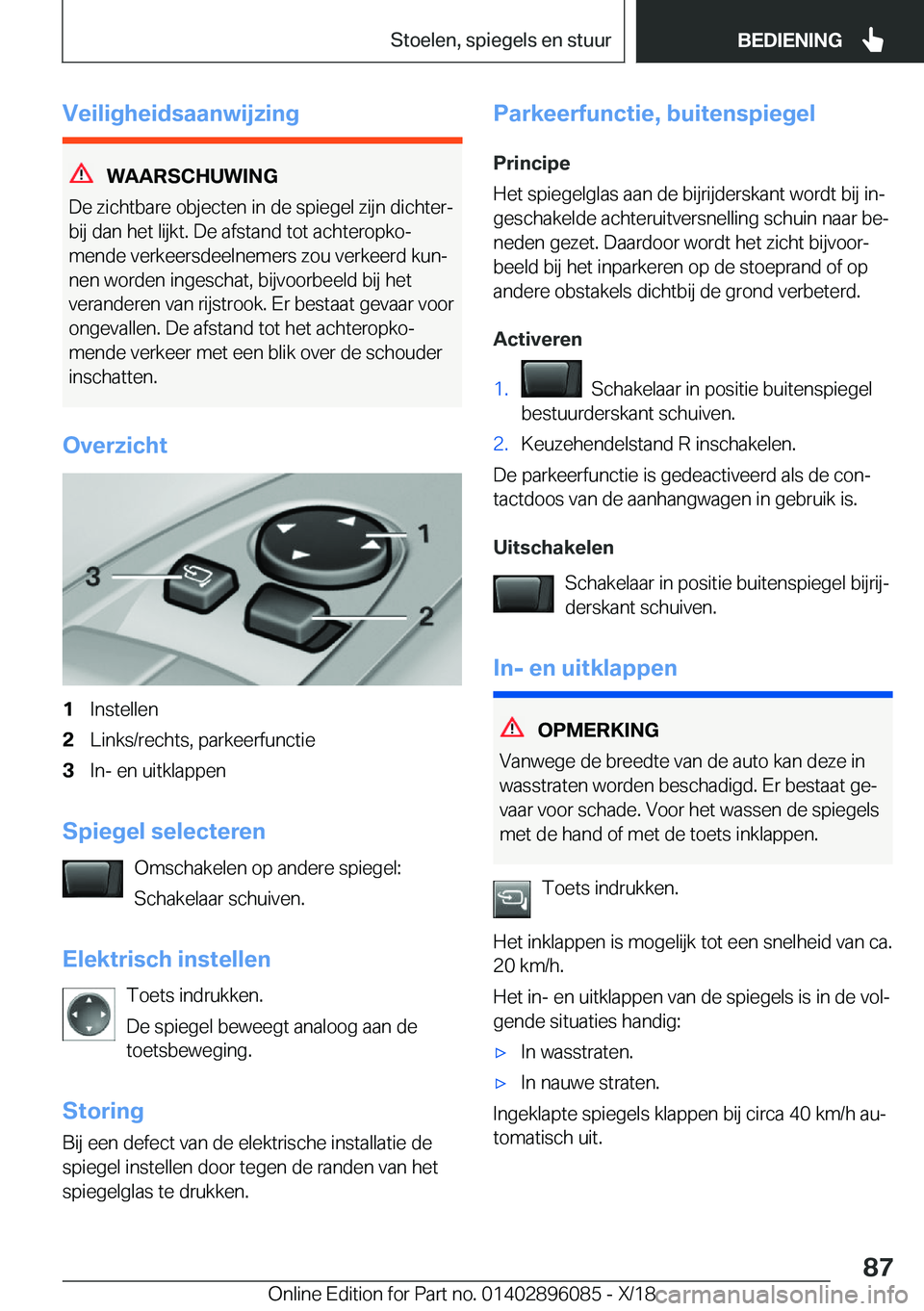 BMW X6 2019  Instructieboekjes (in Dutch) �V�e�i�l�i�g�h�e�i�d�s�a�a�n�w�i�j�z�i�n�g
�W�A�A�R�S�C�H�U�W�I�N�G
�D�e��z�i�c�h�t�b�a�r�e��o�b�j�e�c�t�e�n��i�n��d�e��s�p�i�e�g�e�l��z�i�j�n��d�i�c�h�t�e�rj �b�i�j��d�a�n��h�e�t��l�i�j�k�